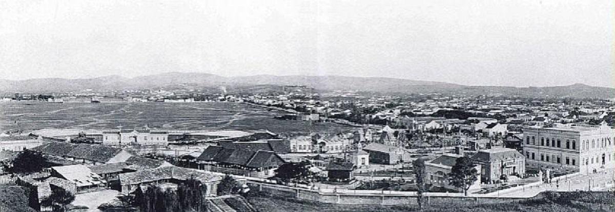 Vista da Pra&ccedil;a de Touros da Exposi&ccedil;&atilde;o Agropecu&aacute;ria de 1901