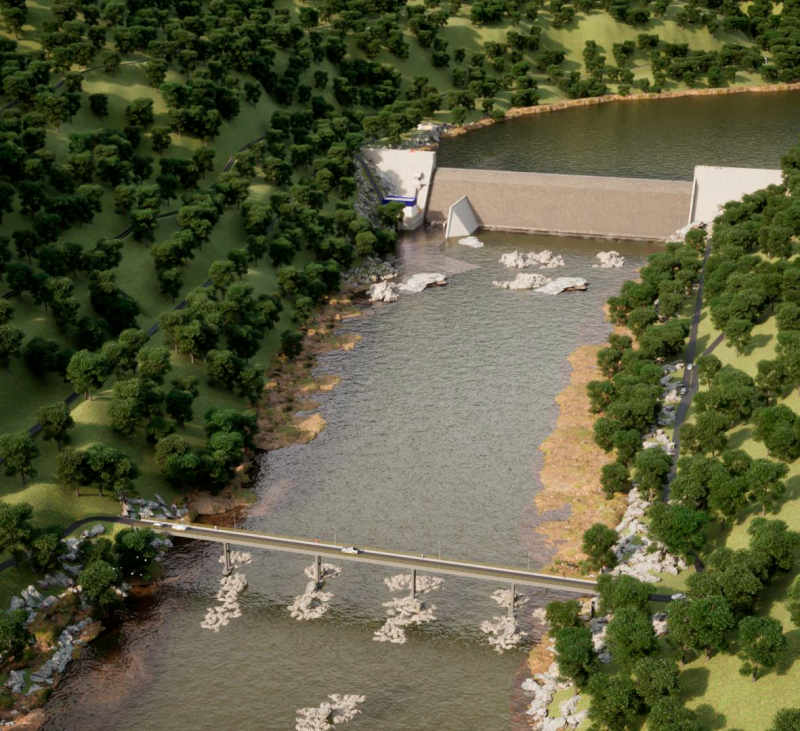 Ponte 120 metros de comprimento, 4 de largura e uma altura total de 15 metros