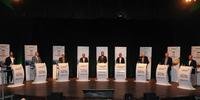Oito candidatos estiveram no debate no Teatro da AMRIGS.