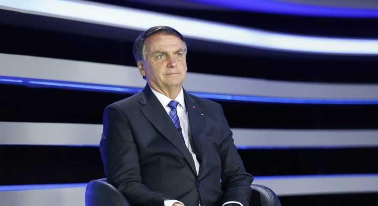 Presidente Jair Bolsonaro durante sabatina na Record TV