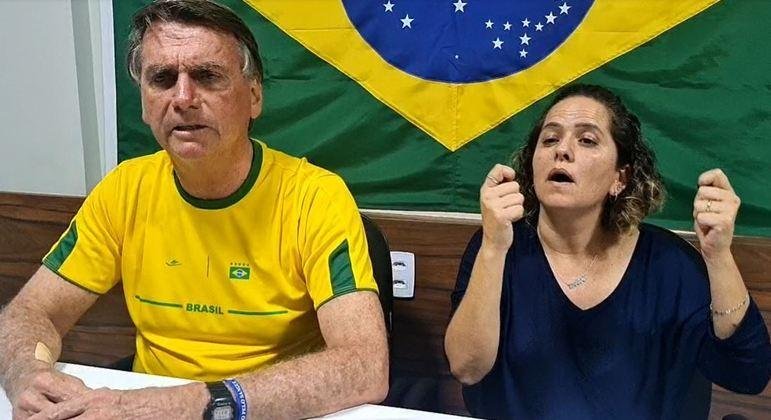 O presidente Jair Bolsonaro em live nas redes sociais