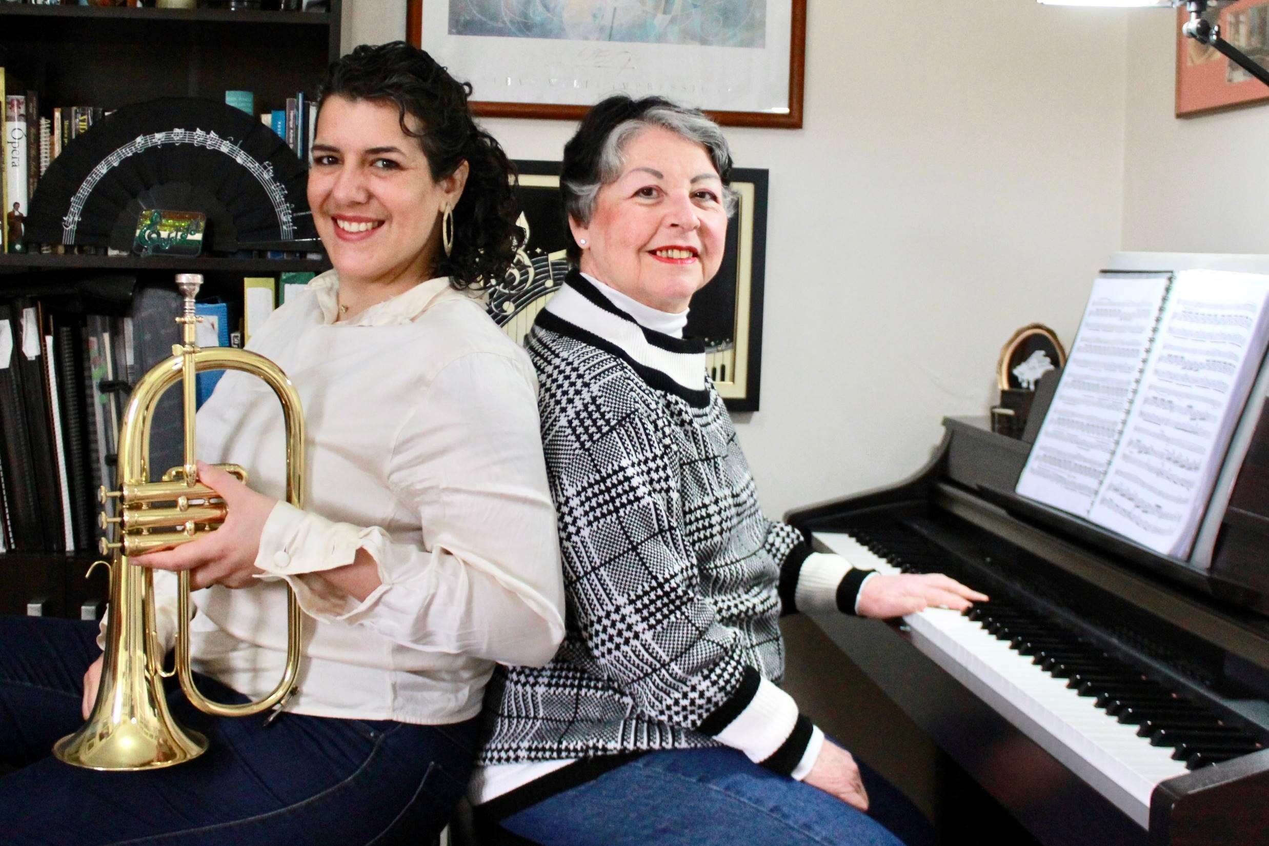 Duo Metapiano conta com a trompetista Daniela Garcia e a pianista Elda Pires