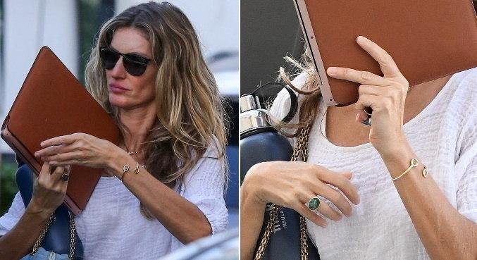 Gisele B&uuml;ndchen, sem alian&ccedil;a de casamento, deixando escrit&oacute;rio em Miami
