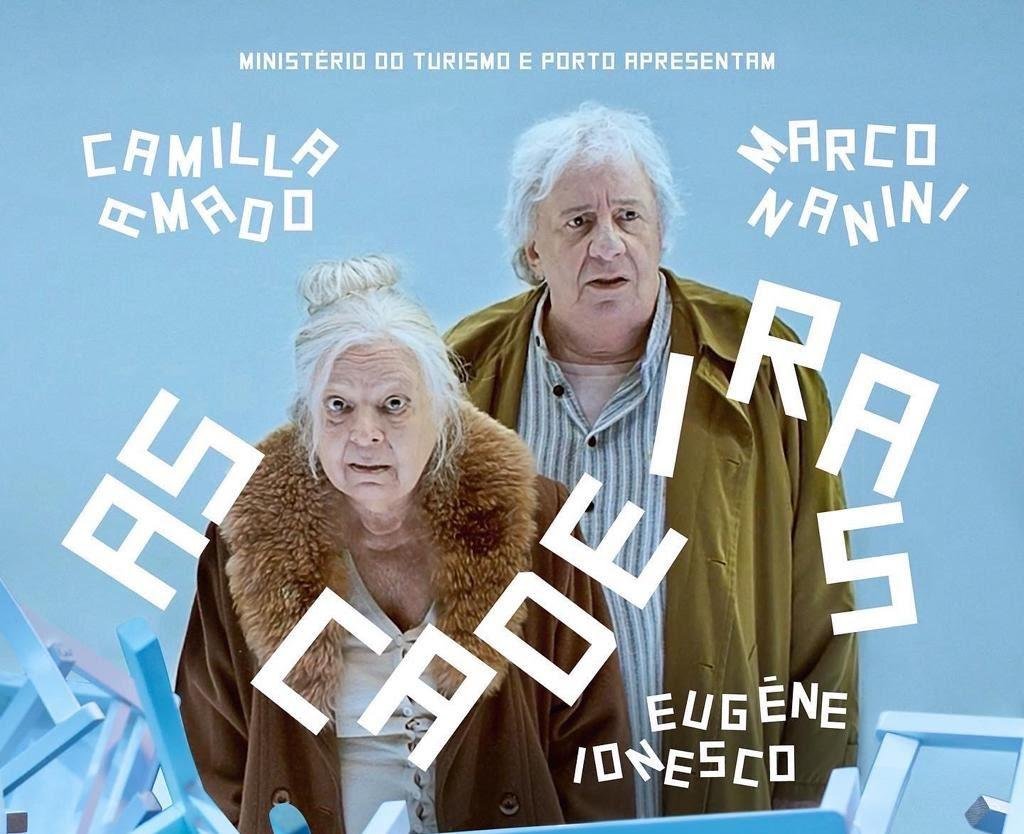 Cartaz do espet&aacute;culo "As Cadeiras" cuja filmagem estreia no Cine Belas Artes