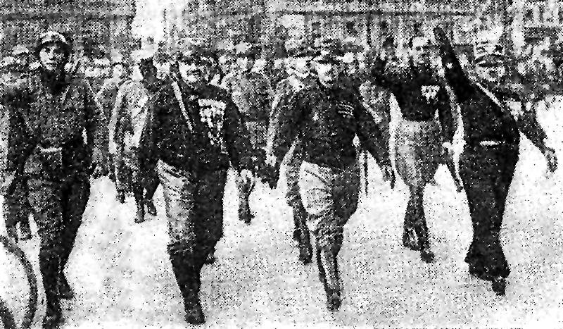 Desfile das mil&iacute;cias fascistas que se realizou em Roma.