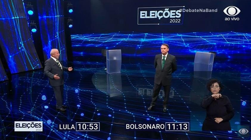 Lula e Bolsonaro estiveram frente a frente em debate.