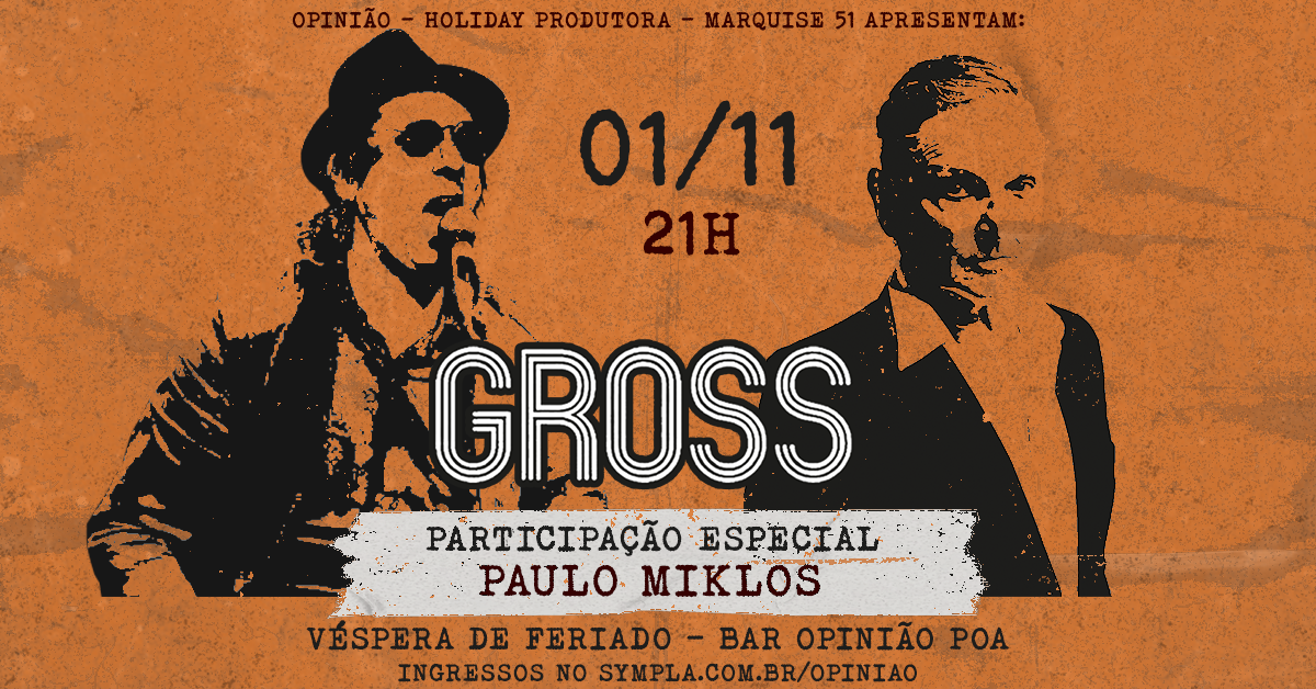 Gross tamb&eacute;m interpretar&aacute; m&uacute;sicas do &aacute;lbum &ldquo;Tempo Louco&rdquo; e receber&aacute; v&aacute;rios convidados