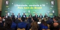 Executiva Nacional do PL durante coletiva de imprensa em Brasília