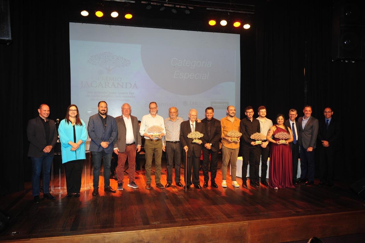 Homenageados pela premia&ccedil;&atilde;o no palco