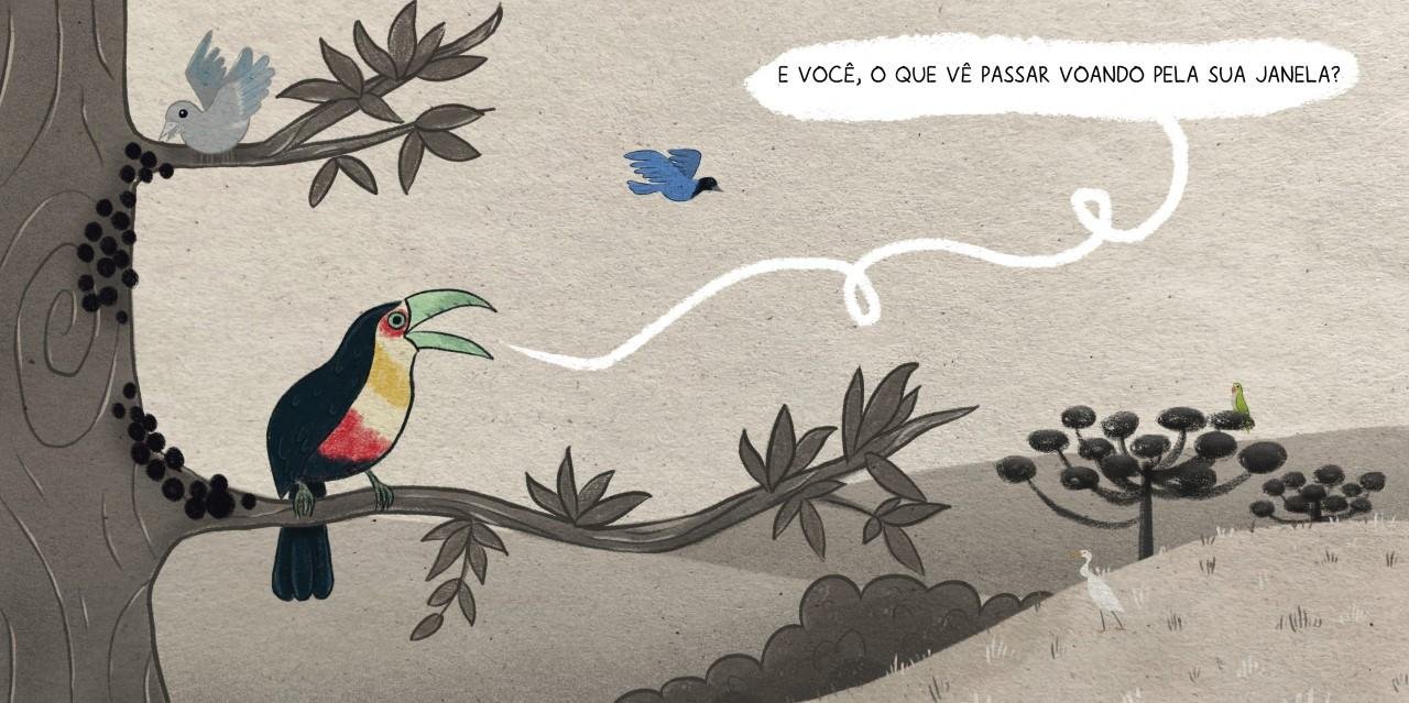 O livro ilustrado apresenta a fauna da serra ga&uacute;cha sob o olhar de uma cachorrinha Yorkshire