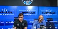 Antônio Brum, diretor de futebol, e Paulo Caleffi, vice de futebol, concederam entrevista coletiva