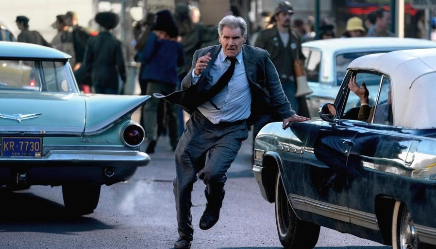 Cenas do quinto filme da saga Indiana Jones, com Harrison Ford, aos 80 anos