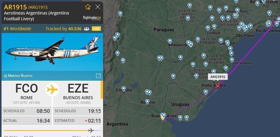 Aeronave cruzou o Estado rumo a Buenos Aires
