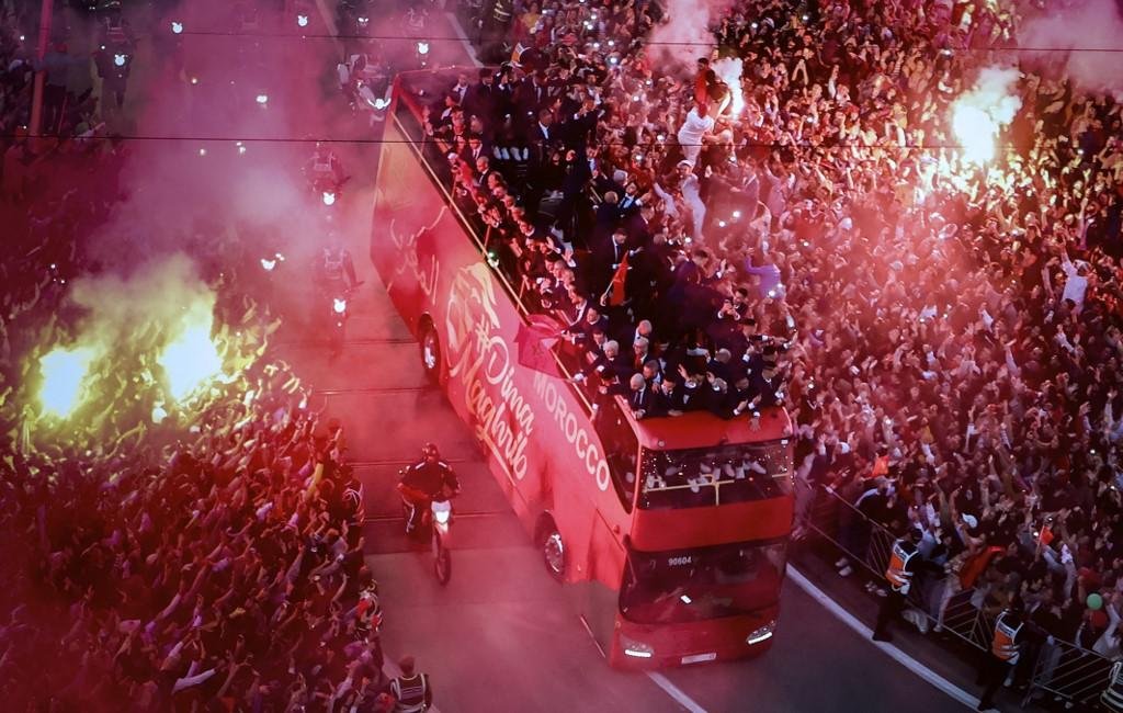 Sele&ccedil;&atilde;o marroquina &eacute; recebida com festa