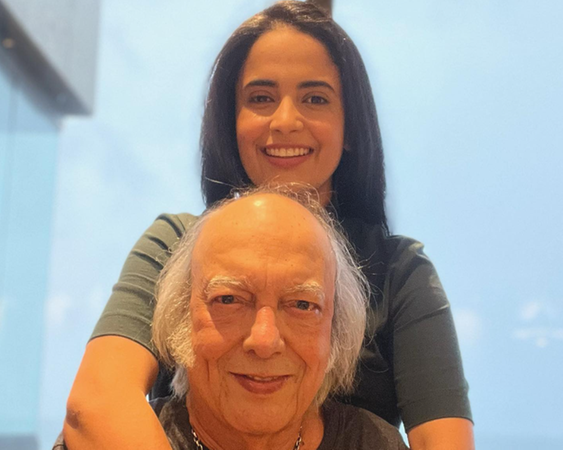 Fernanda Esteves e Erasmo Carlos em foto de novembro passado