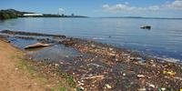 Resíduos sólidos são trazidos à orla e ampliam poluição no Guaíba