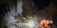 Casa de três andares desabou parcialmente em Barbacena, a 169 km de Belo Horizonte