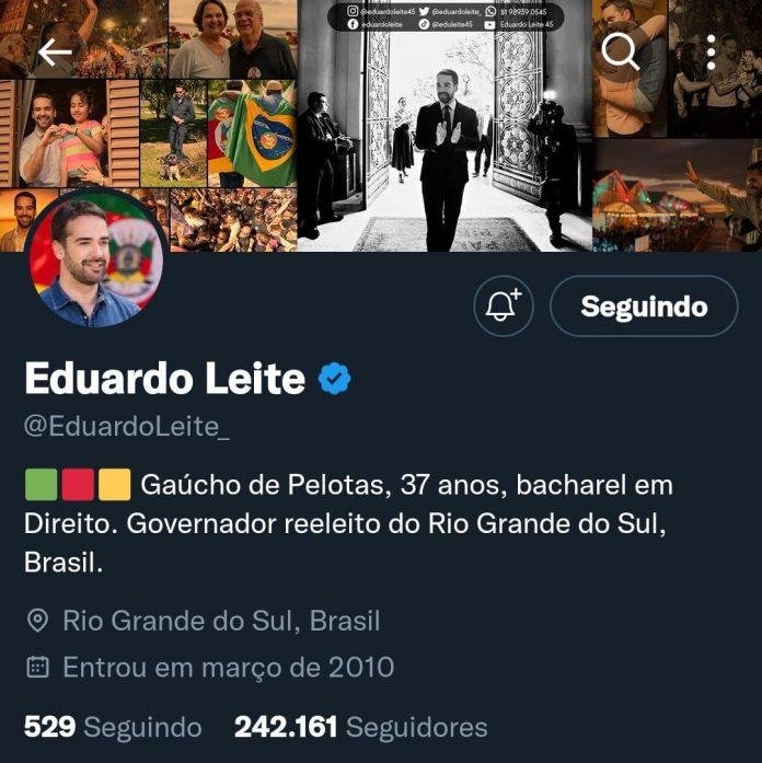 Conta de Eduardo Leite no Twitter
