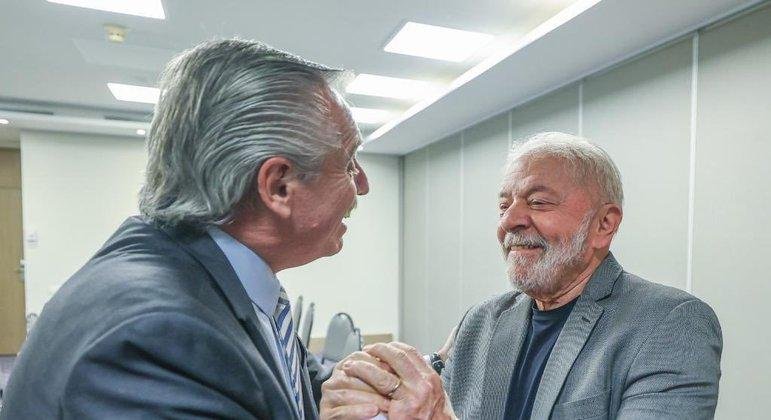 Alberto Fern&aacute;ndez, presidente da Argentina, e Lula, presidente do Brasil