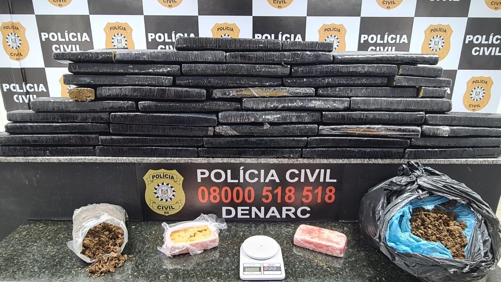 No dep&oacute;sito, policiais encontraram mais 62 quilos de maconha e 2 quilos de crack
