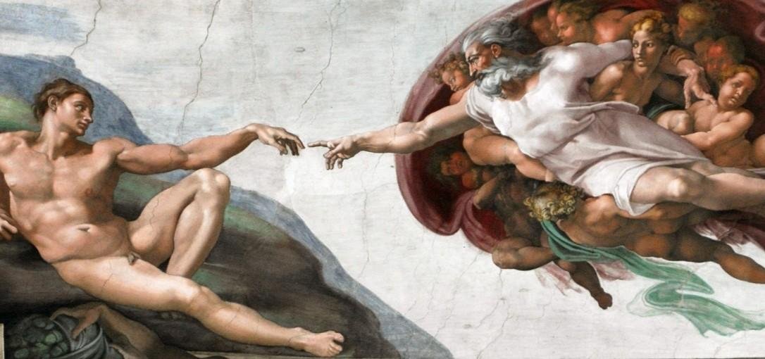 "A Cria&ccedil;&atilde;o de Ad&atilde;o", de Michelangelo, &eacute; um dos mais belos afrescos da Capela Sistina, no Vaticano