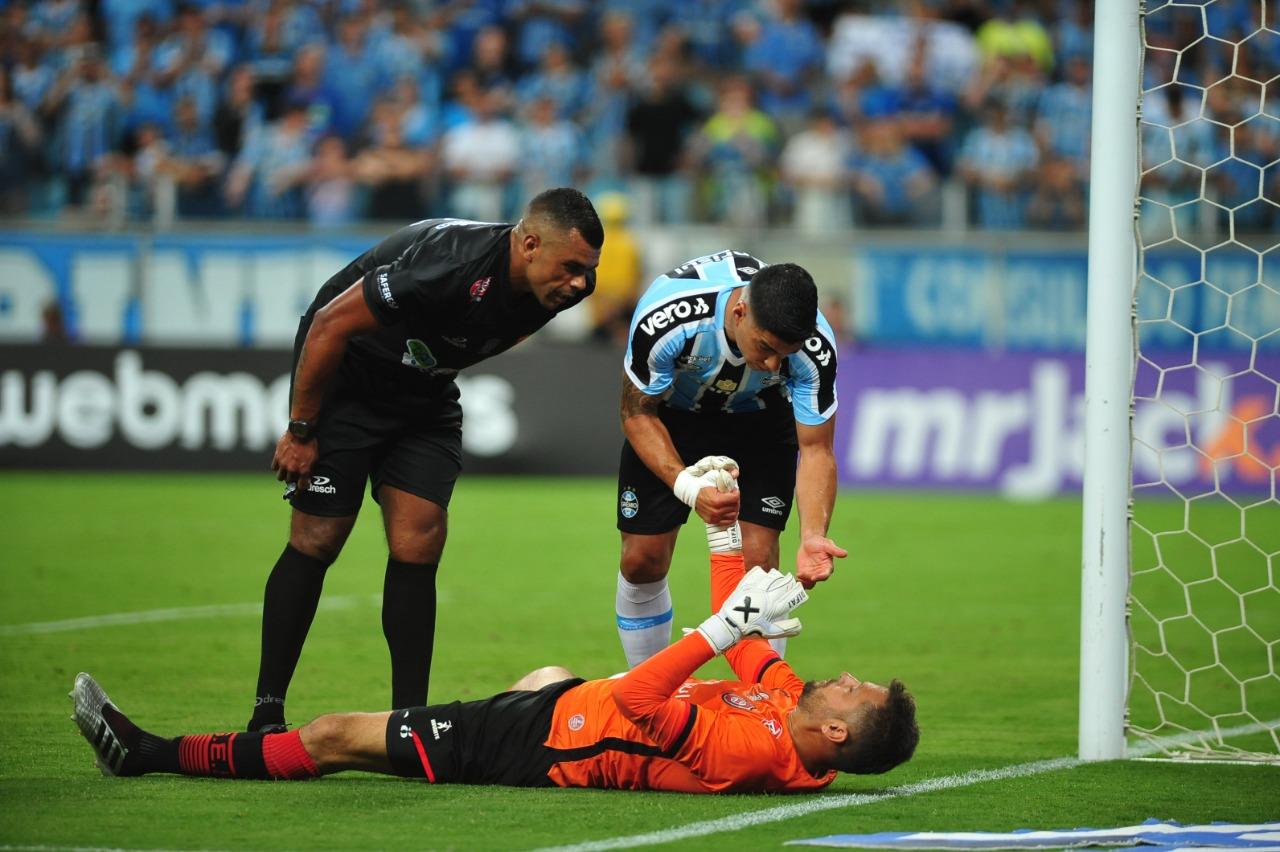 Marcelo Pitol fez cera na Arena, contra o Gr&ecirc;mio