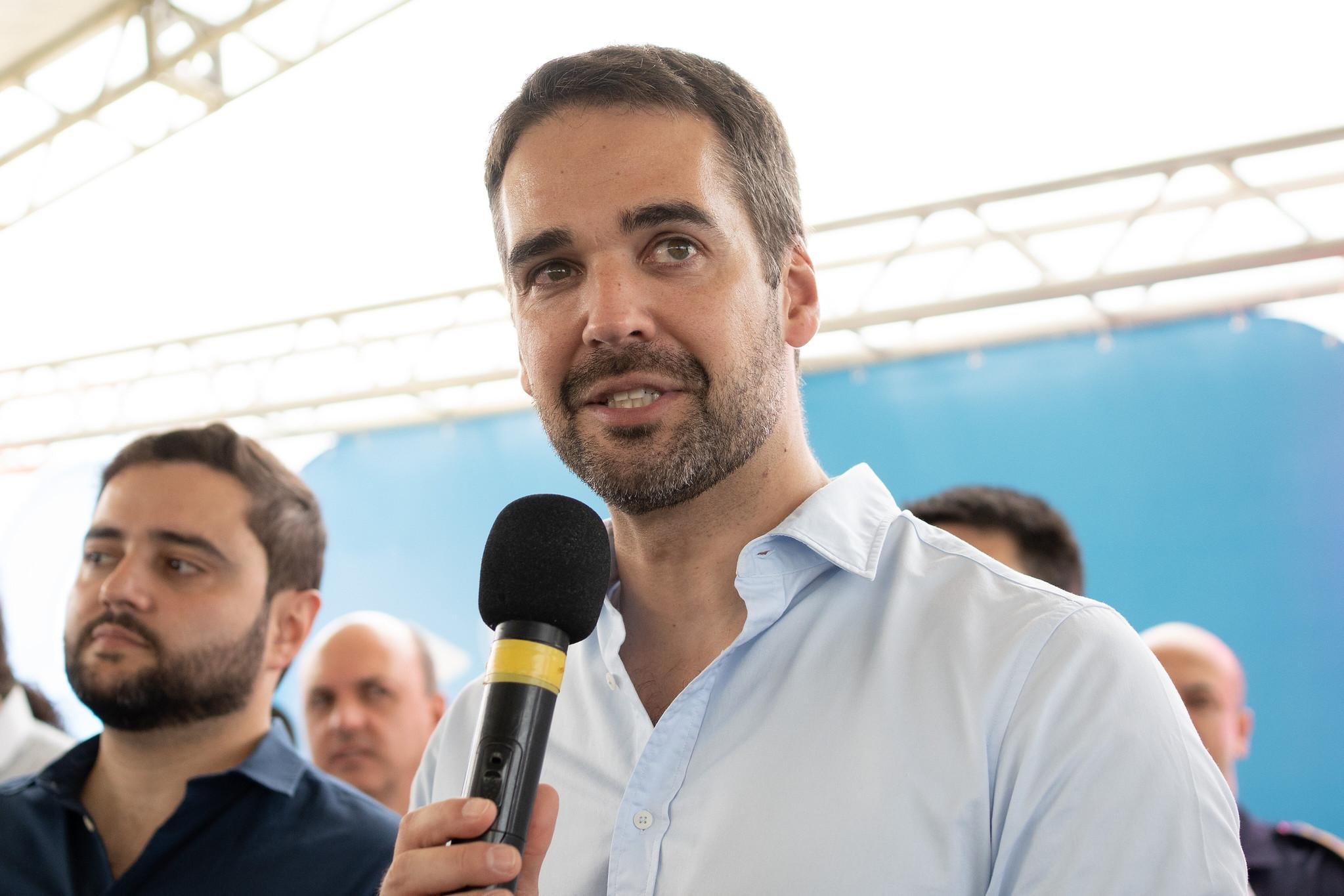 Eduardo Leite em Rio Grande nesta sexta-feira