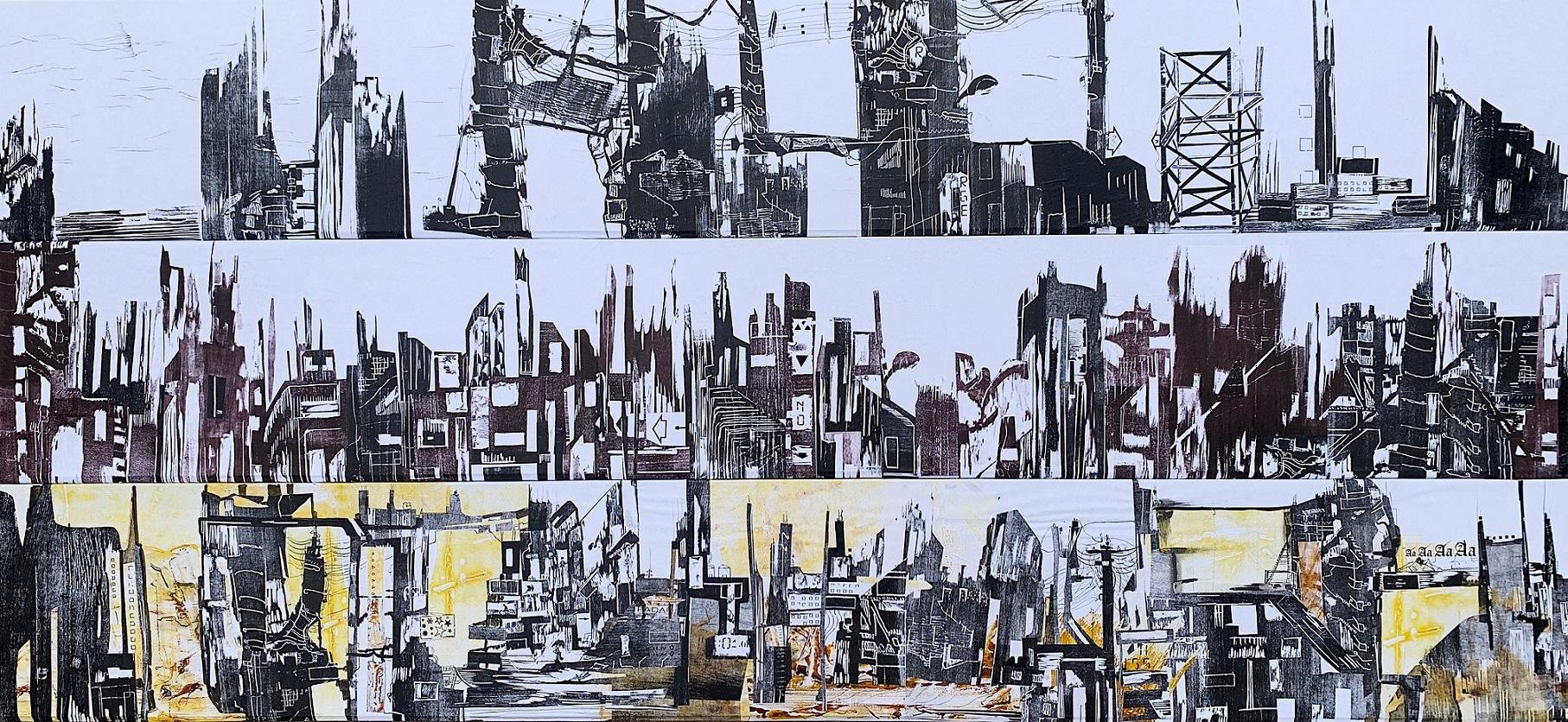 Arte de Clara Koppe, da s&eacute;rie Gray Xilogravura